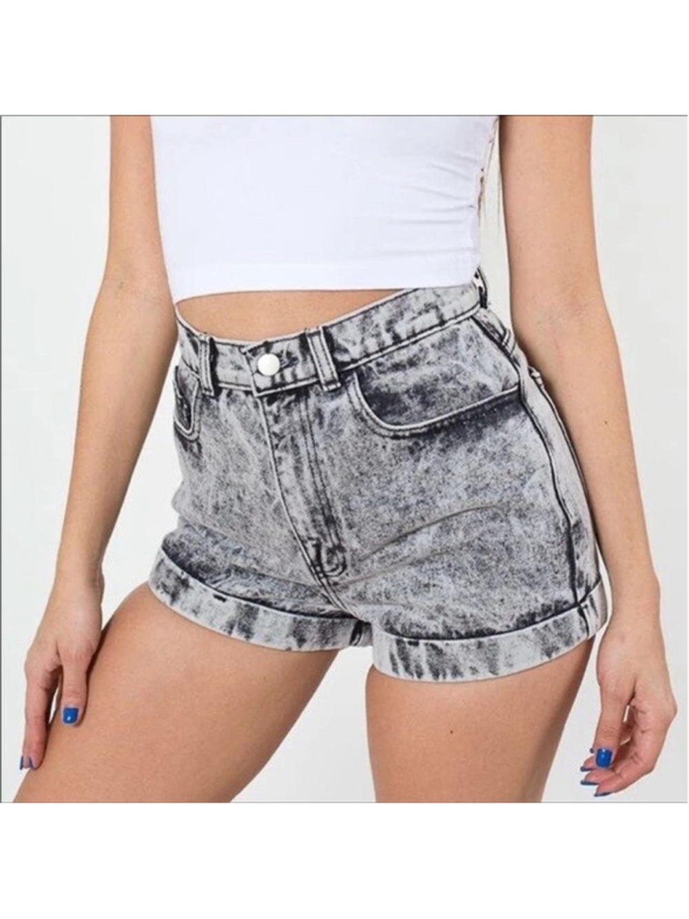 American Apparel Acid Wash Denim Shorts Size 27 USA Indie Sleaze